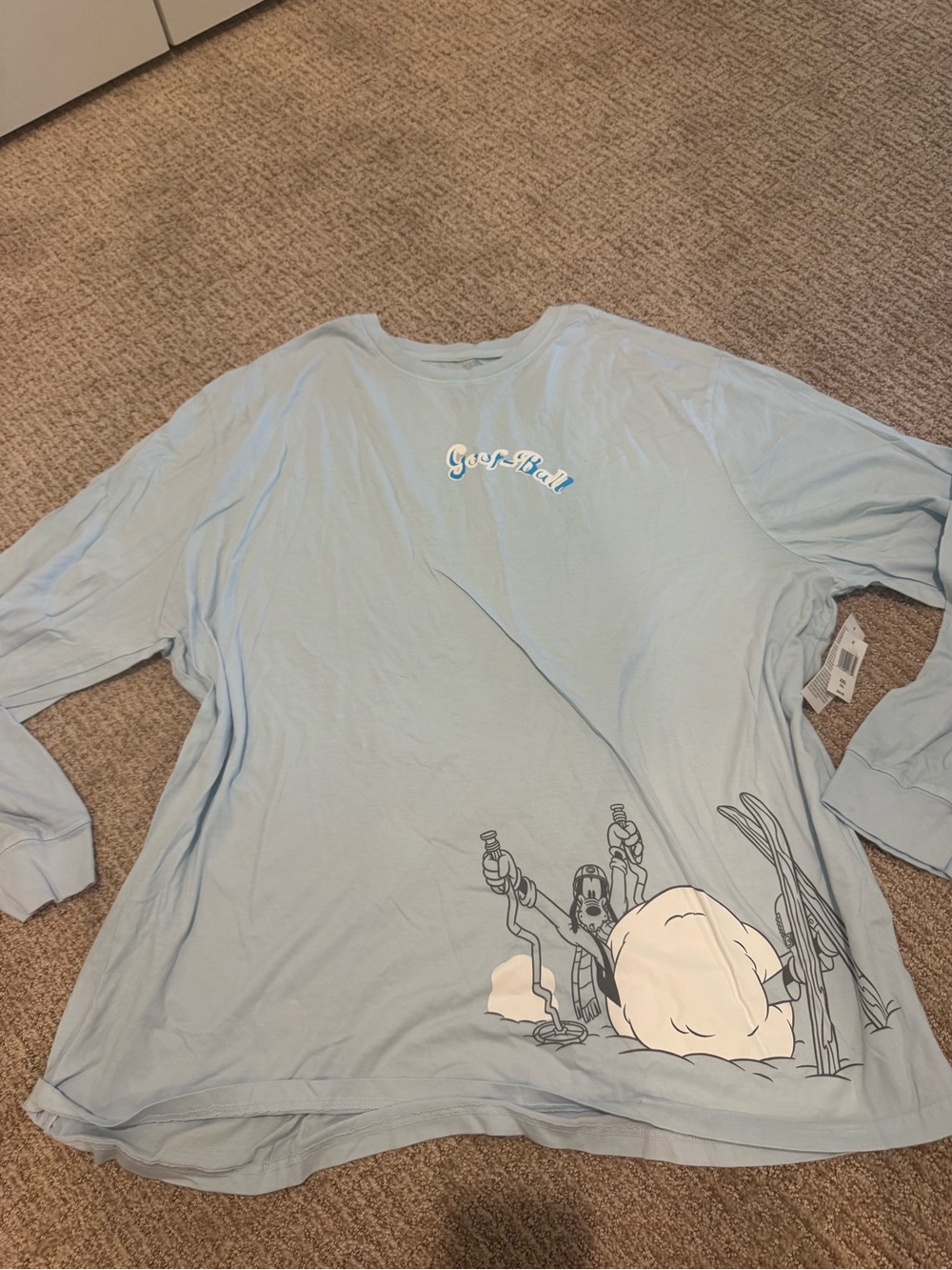 Disney Light Blue 'Goof-ball' Graphic Long Sleeve Shirt
